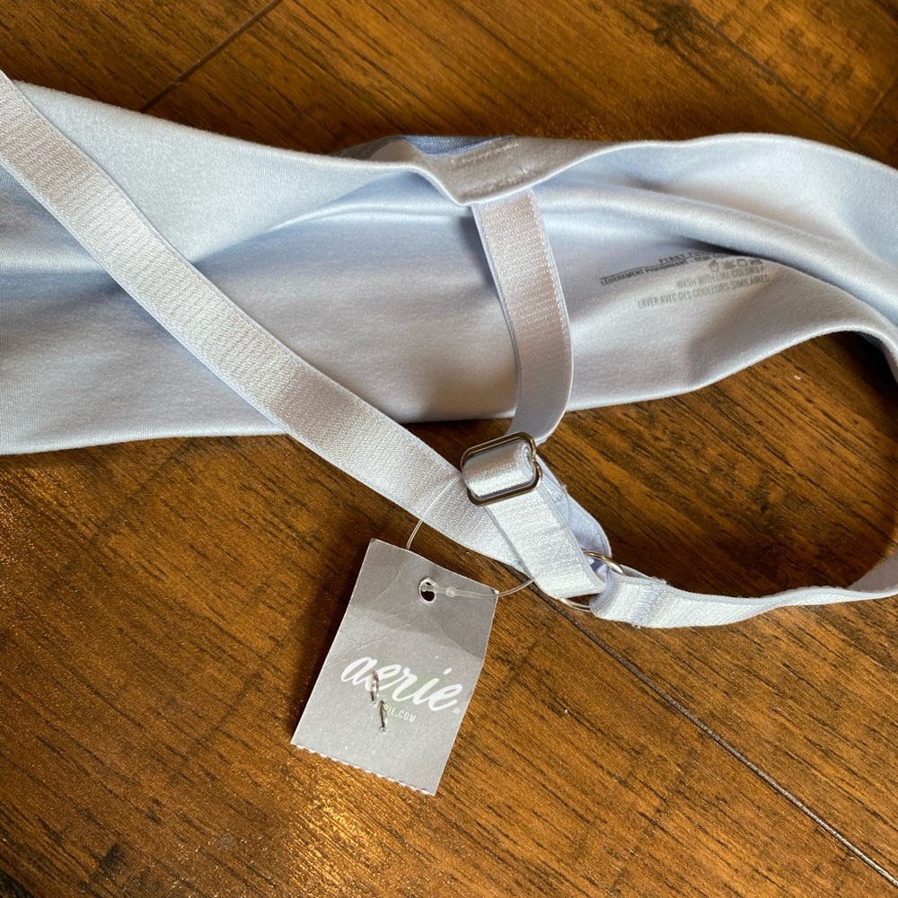 Aerie Size 34DPerky Push Up Demi BluePadded Underwire Bra Front Clasp Racerback - Picture 5 of 7